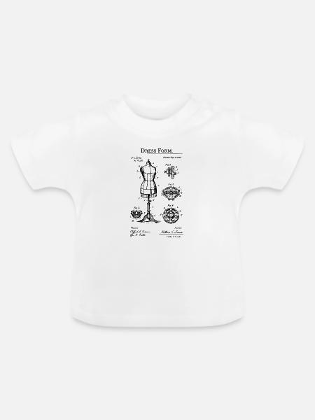 Patent für Kleiderformular-Blaupause - Baby Bio-T-Shirt mit Rundhals - Weiß