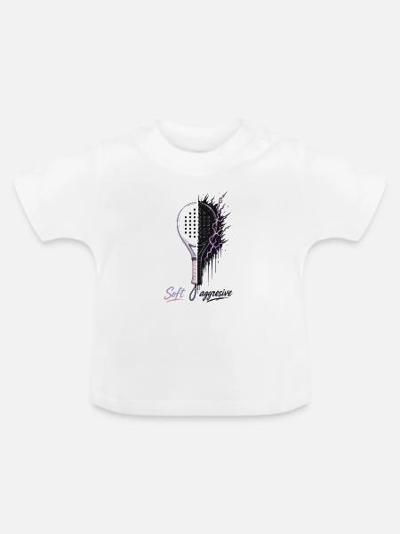 Soft Aggressive Padel Neon - Baby Bio-T-Shirt mit Rundhals - Weiß