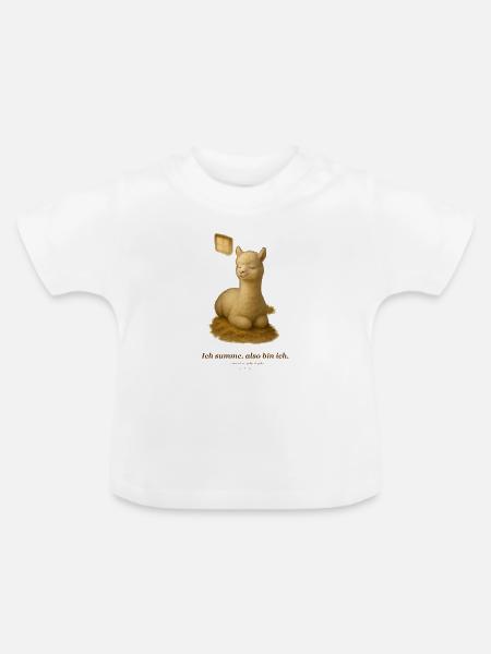ich-summe-also-bin-ich - Baby Bio-T-Shirt mit Rundhals - Weiß