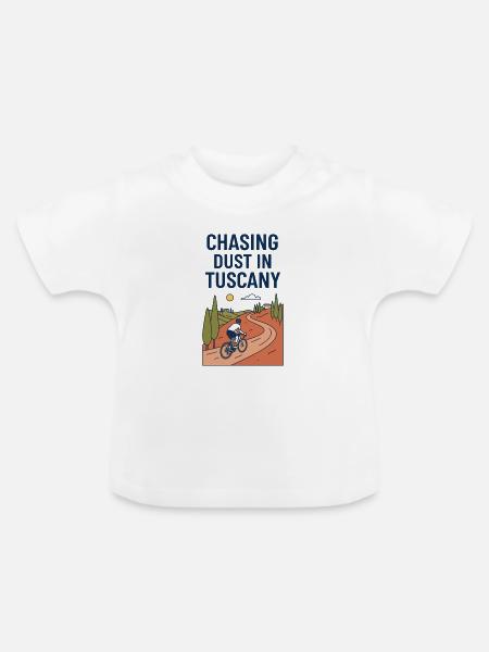 Staub jagen in Toskana Kiesradfahrer - Baby Bio-T-Shirt mit Rundhals - Weiß