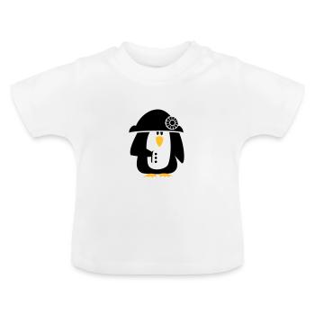 Pingouin Bonaparte / Pingouin Napoléon (2c) - T-shirt bio col rond Bébé - blanc - Devant