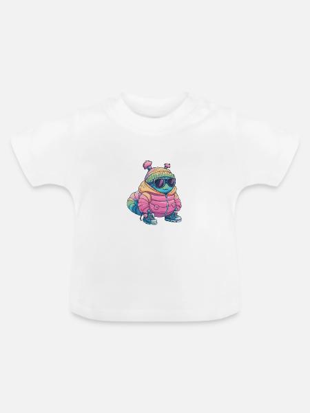 Wurm Winter - Baby Bio-T-Shirt mit Rundhals - Weiß