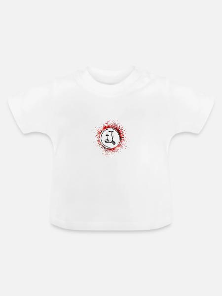 E-roller Icon E Scooter - Baby Bio-T-Shirt mit Rundhals - Weiß