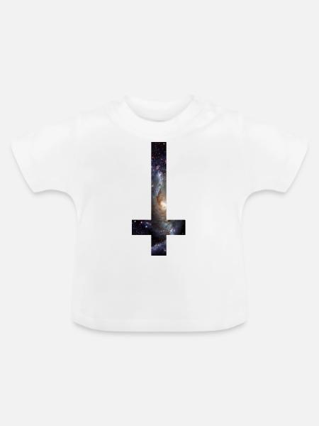 Kreuz - Baby Bio-T-Shirt mit Rundhals - Weiß