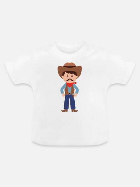 cowboy - Baby Bio-T-Shirt mit Rundhals - Weiß