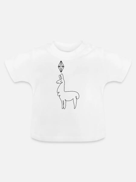 Sims Llama - Baby Bio-T-Shirt mit Rundhals - Weiß