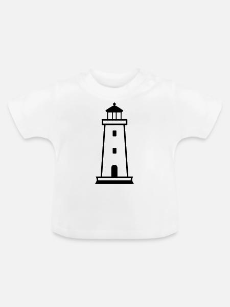 Leuchtturm - Baby Bio-T-Shirt mit Rundhals - Weiß