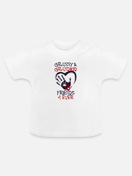 Enkelkind Großmutter Oma Statement Seniorin - Baby Bio-T-Shirt mit Rundhals - Weiß