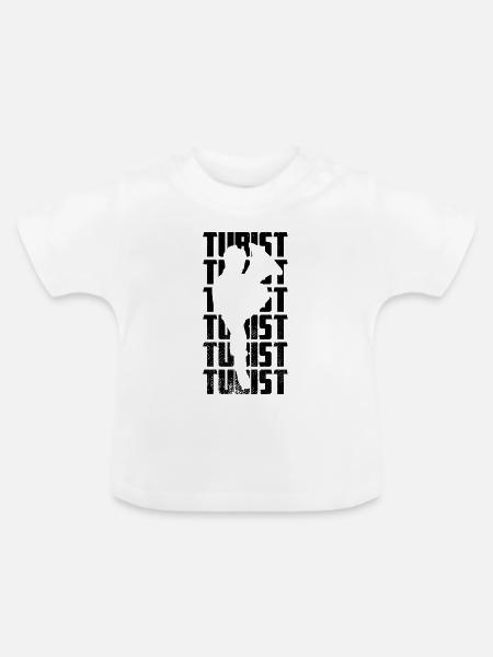 Lustiger Tubist - Baby Bio-T-Shirt mit Rundhals - Weiß
