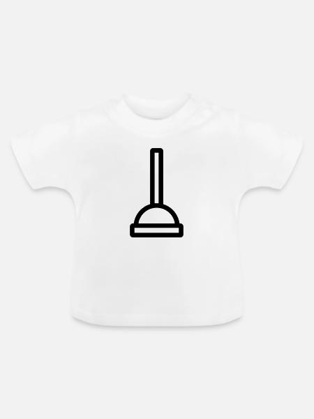 Saugnapf - Baby Bio-T-Shirt mit Rundhals - Weiß