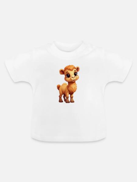Kamel / Dromedar - Baby Bio-T-Shirt mit Rundhals - Weiß