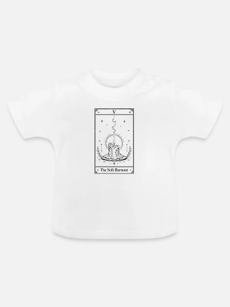 Sanfter Burnout | Tarotkarte - Baby Bio-T-Shirt mit Rundhals - Weiß