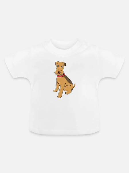 Airedale Terrier - Baby Bio-T-Shirt mit Rundhals - Weiß