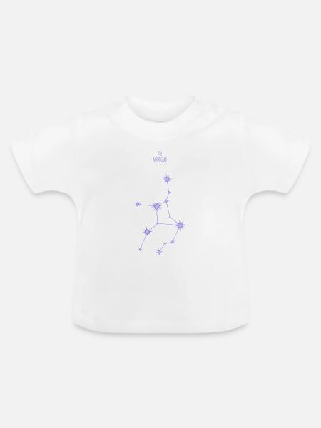 Jungfrau Sternzeichen Sternbild Pastel Lila - Baby Bio-T-Shirt mit Rundhals - Weiß