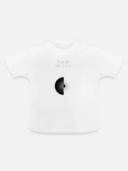 D-Halftone Kreis Muster - Baby Bio-T-Shirt mit Rundhals - Weiß