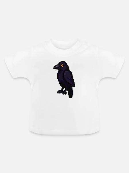 Dunkler Rabe im Purpurlicht - Baby Bio-T-Shirt mit Rundhals - Weiß