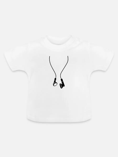 headphones - Baby Bio-T-Shirt mit Rundhals - Weiß