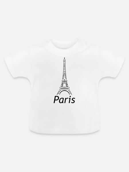 paris - Baby Bio-T-Shirt mit Rundhals - Weiß