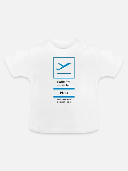 Pilot - Baby Bio-T-Shirt mit Rundhals - Weiß