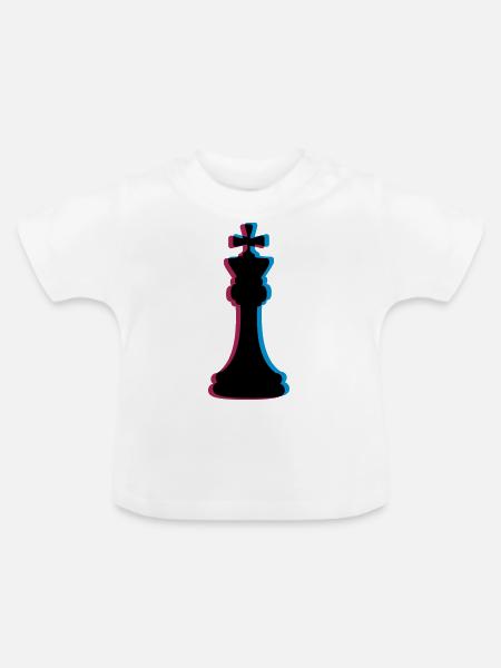 3D Effekt Schach - Baby Bio-T-Shirt mit Rundhals - Weiß