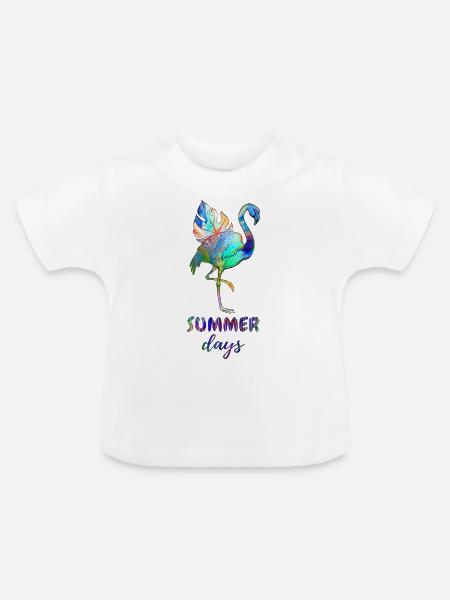 Sommerzeit - Baby Bio-T-Shirt mit Rundhals - Weiß