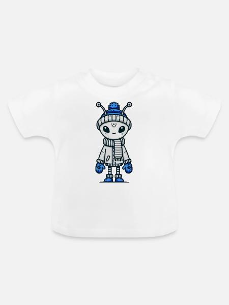 alien comic - Baby Bio-T-Shirt mit Rundhals - Weiß