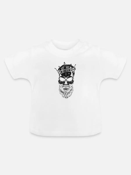 King Kopf (Partnermotiv) - Baby Bio-T-Shirt mit Rundhals - Weiß
