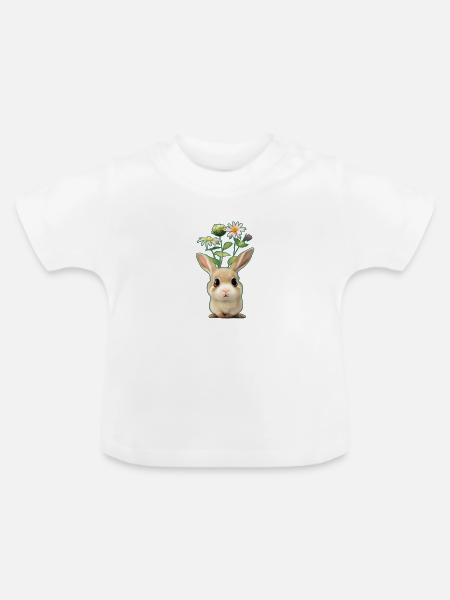 kleiner hase 1 - Baby Bio-T-Shirt mit Rundhals - Weiß