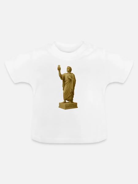 Antiker Philosophier-Statue mit Zitat - Baby Bio-T-Shirt mit Rundhals - Weiß