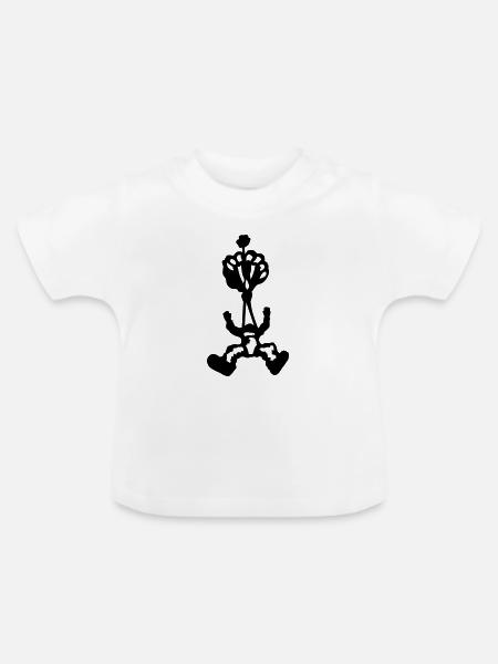 Fallschirmspringer - Baby Bio-T-Shirt mit Rundhals - Weiß