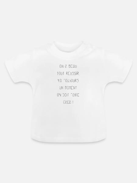 Erfolg der Schwarzen - Baby Bio-T-Shirt mit Rundhals - Weiß