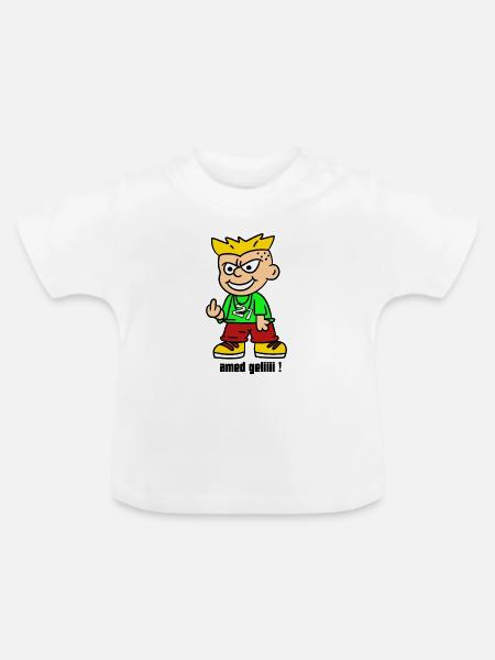 amed geliii - Baby Bio-T-Shirt mit Rundhals - Weiß