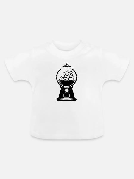 Kaugummiautomat - Baby Bio-T-Shirt mit Rundhals - Weiß