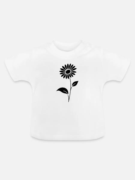 Abstrakte Blumen Silhouette Sommermotiv - Baby Bio-T-Shirt mit Rundhals - Weiß