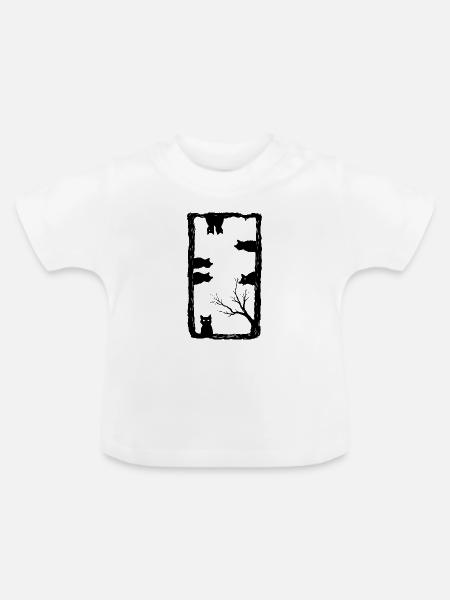 Katzenliebhaber-Gotikkunst - Baby Bio-T-Shirt mit Rundhals - Weiß