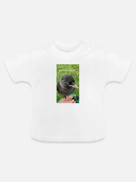 Süße Dohle - Kleiner Schatz - Baby Bio-T-Shirt mit Rundhals - Weiß