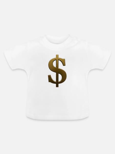 Goldenes Dollarzeichen Design - Baby Bio-T-Shirt mit Rundhals - Weiß