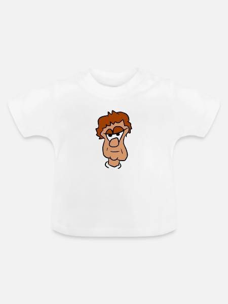 Comic Kopf Farbe - Baby Bio-T-Shirt mit Rundhals - Weiß
