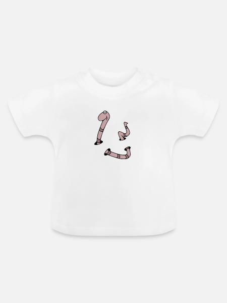 Wurm - Baby Bio-T-Shirt mit Rundhals - Weiß