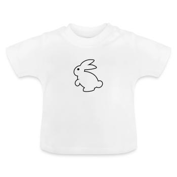 pink rabbit white rabbit animal - Baby Organic T-Shirt with Round Neck - white - Front