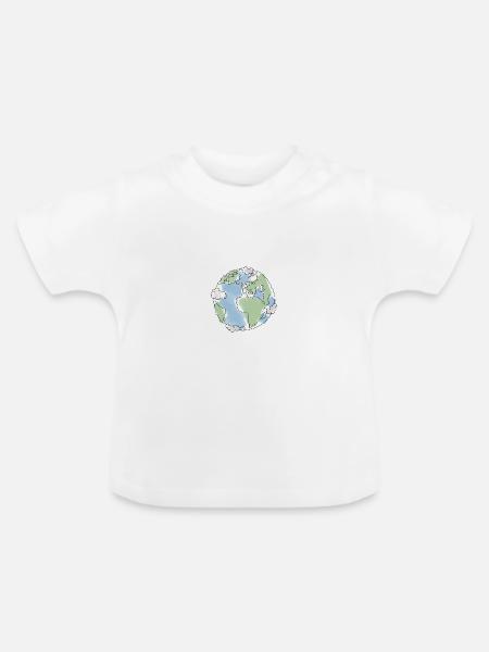 Planet Erde - Baby Bio-T-Shirt mit Rundhals - Weiß
