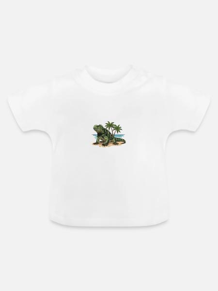 Galapagos-Inseln Eidechse - Baby Bio-T-Shirt mit Rundhals - Weiß