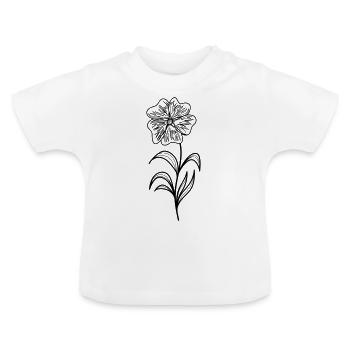 flower - Baby Organic T-Shirt with Round Neck - white - Front