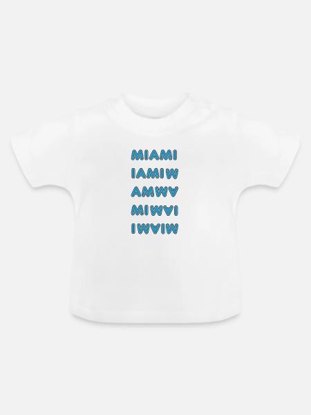 Miami Blau - Baby Bio-T-Shirt mit Rundhals - Weiß