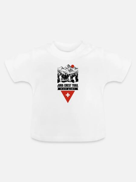 Schweiz Jura Crest Trail - Baby Bio-T-Shirt mit Rundhals - Weiß