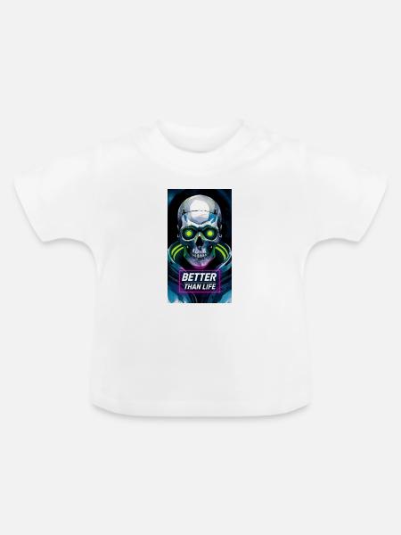 Schädel - Baby Bio-T-Shirt mit Rundhals - Weiß