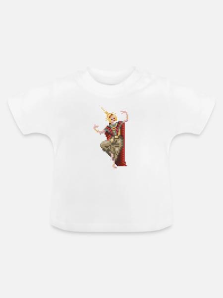 8bit thai dancer - Baby Bio-T-Shirt mit Rundhals - Weiß
