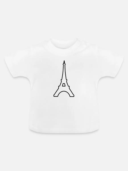 Eiffelturm Paris minimalistisches Wahrzeichen - Baby Bio-T-Shirt mit Rundhals - Weiß