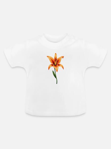 Lilie - Baby Bio-T-Shirt mit Rundhals - Weiß