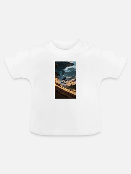 Sandboarding-Abenteuer - Baby Bio-T-Shirt mit Rundhals - Weiß